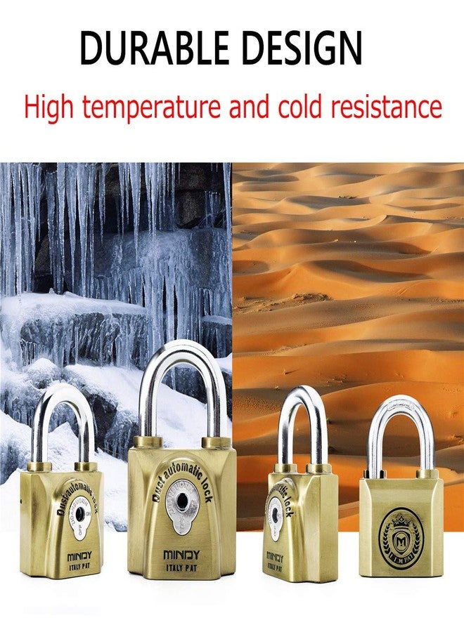 Mindy 60mm Heavy Duty Lock Warehouse Waterproof Keyed Padlock Top Security Lock with 4pcs Keys, Metalic finish, Brass - Image 3
